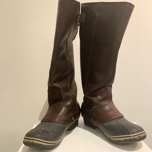 Sorel Leather Knee High Duck Boots 9.5 size